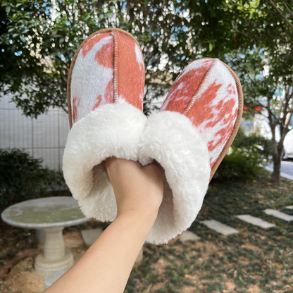 Wholesale/Custom Western Style Winter Blanket Slippers Women's Home Slippers（MOQ:400pairs per color,mix size）