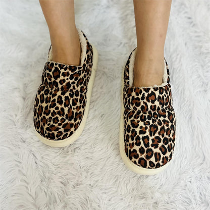 Wholesale/Custom Cow Print Leopard Print Fully Surrounded Cotton Shoes (MOQ: 500pairs, per design)