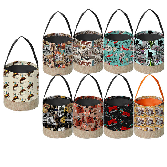 Wholesale Western Style Cowboy Series Halloween bucket/Easter Bucket Support Customization(MOQ:1pcs per design)