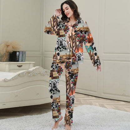 Wholesale/Custom Western style Long Pajama Set (MOQ：100sets per design)