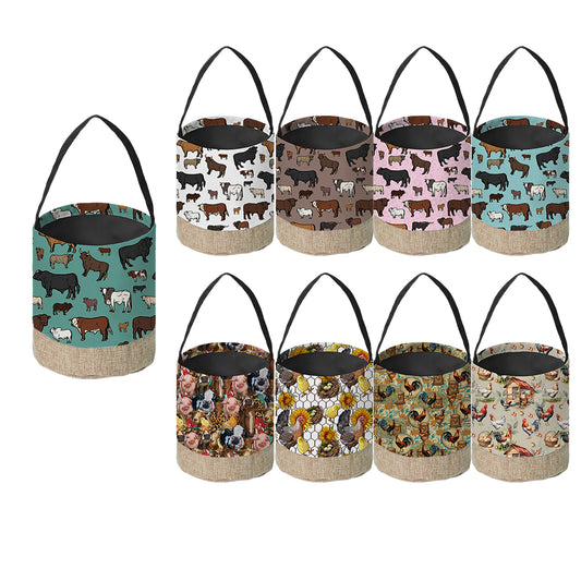 Wholesale Western Style Farm Series Halloween bucket/Easter Bucket Support Customization(MOQ:1pcs per design)