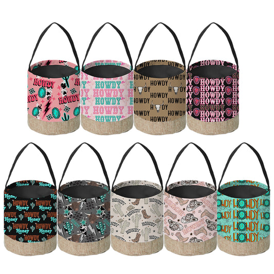 Wholesale Western Style Howdy Series Halloween bucket/Easter Bucket Support Customization(MOQ:1pcs per design)