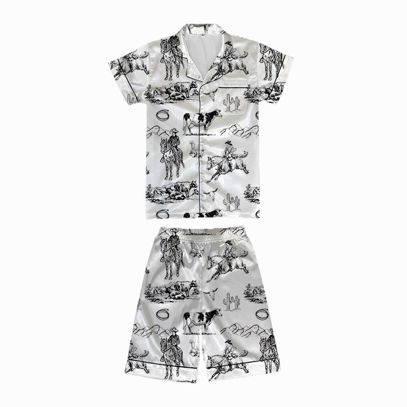 Wholesale/Custom Western style Short Pajamas Set (MOQ：100sets per design)