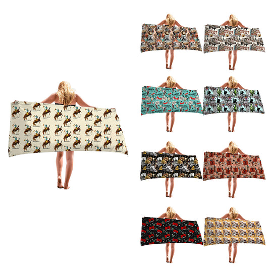 Wholesale Western Style Cowboy Series Beach Towel Support Customization (MOQ:1pcs per design)