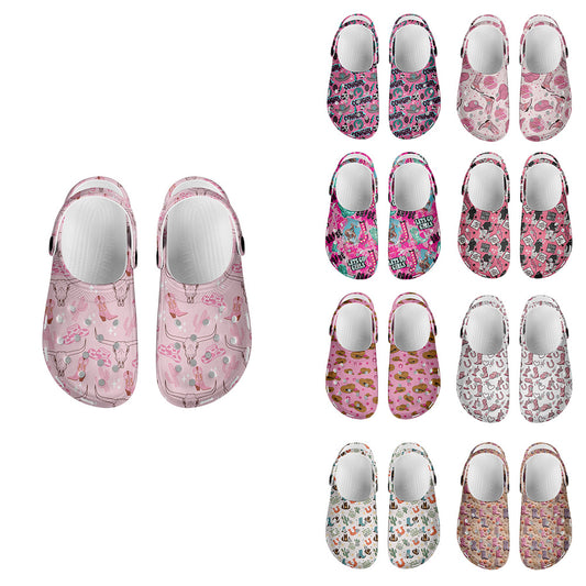 Wholesale Western Style Cowgirl Series Crocs Shoes Support Customization (MOQ:1pcs per design)