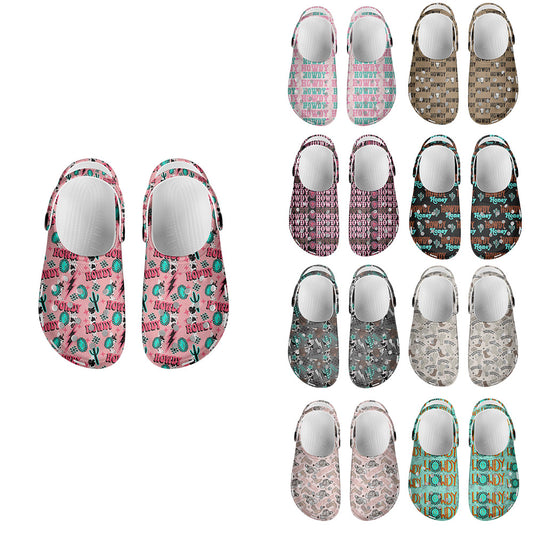 Wholesale Western Style Howdy Series Crocs Shoes Support Customization (MOQ:1pcs per design)