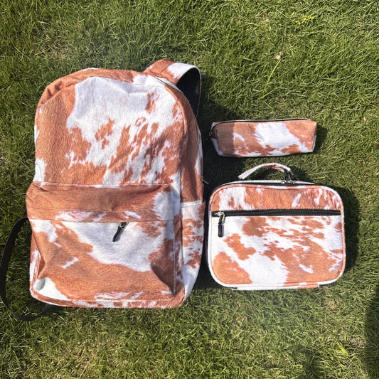 Wholesale/Custom Western style Backpack Set (Backpack + Lunch bag + Pencil bag) (MOQ: 50sets, per design)