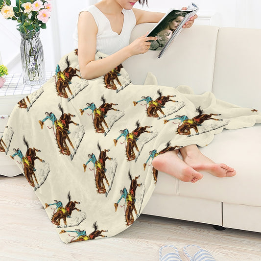 Wholesale 130*150cm/50*60 Inch Single Sided Printed Western Style Flannel Blanket Support Private Customization
