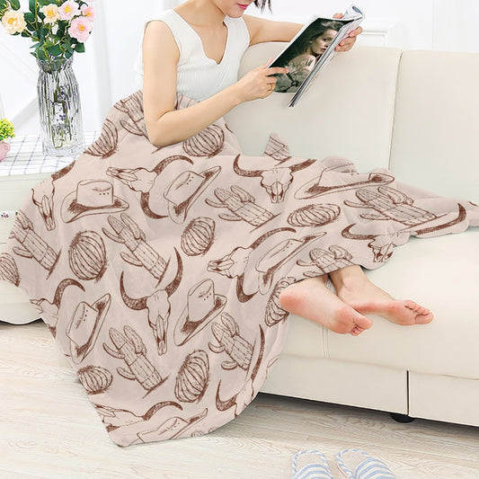Wholesale 150*200cm/60*80 Inch Single Sided Printed Western Style Flannel Blanket Support Private Customization